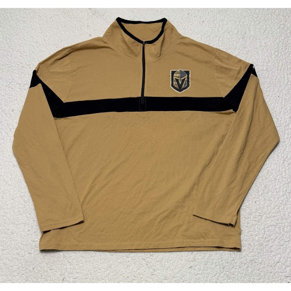 Station Casinos Mens T-shirt Pullover Gold Quarter Zip Vegas Golden Knights XL